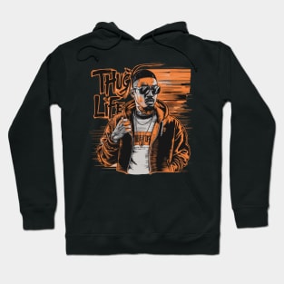 Dynamic Thug Life Design with Black Man Hoodie